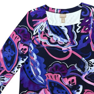 NWT Chicos Floral Paisley Square Neck Top
